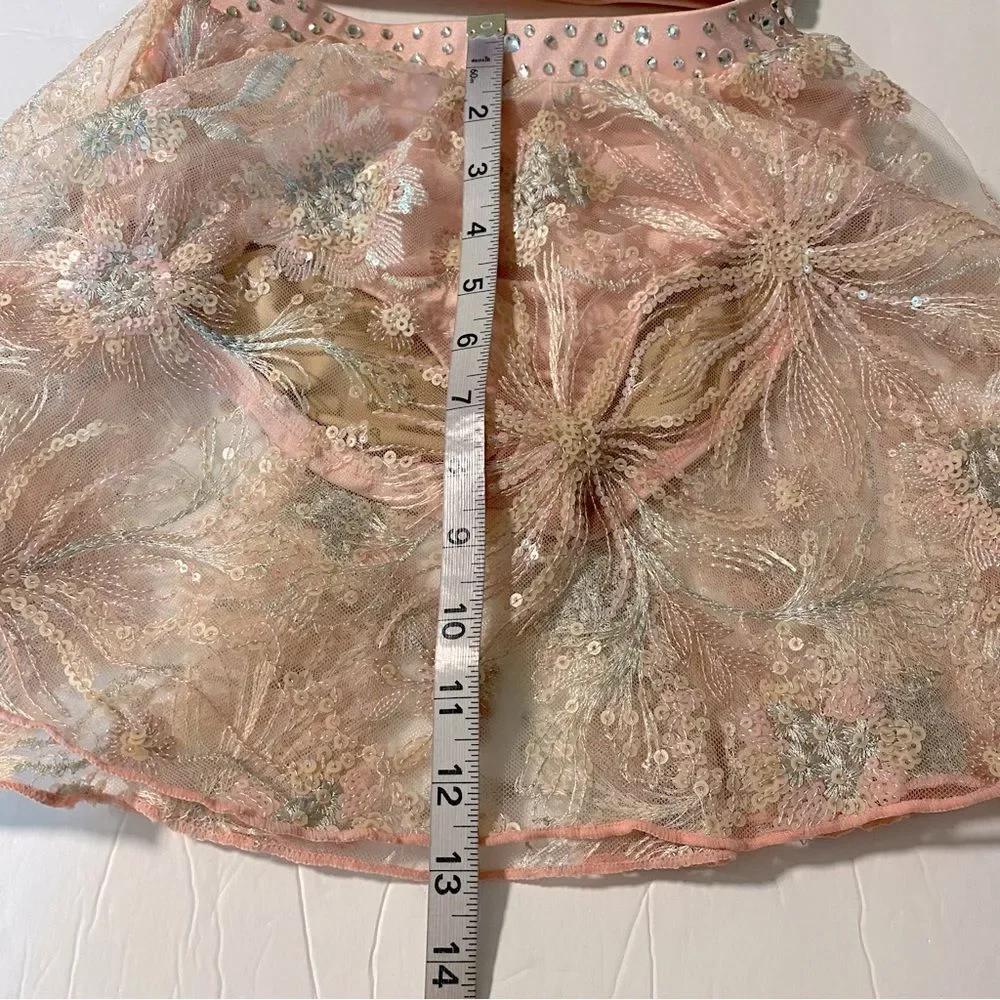 Competition Solo Costume lyrical dance costume leotard 2 piece pink set lace LC